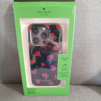 Funda flexible KATE SPADE Negra Roja Brillo Rosas Brillantes iPhone 14 PRO  Foto 1 de 4
