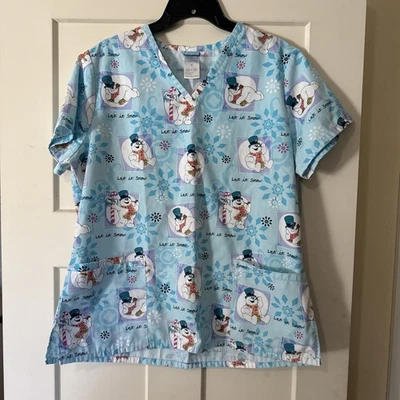 Frosty The Snowman Women’s Scrub Size Medium In Great Condition - Image 1 of 4