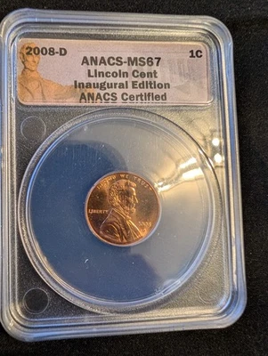 2008-D, Uncirculated, Lincoln Memorial Penny, Graded, MS-67RD - Image 1 of 2