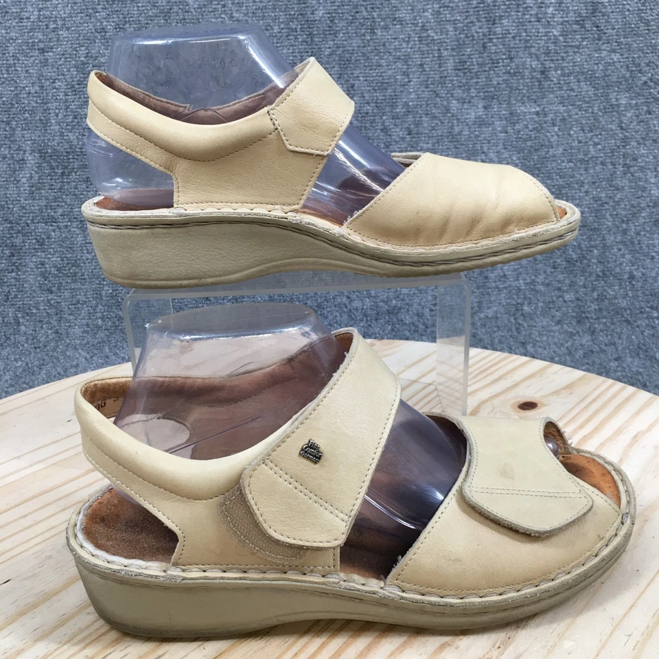 Sandalias Finn Comfort para mujer 39 D con cordones beige cómodas punta abierta tacones de cuña Foto 1 de 4