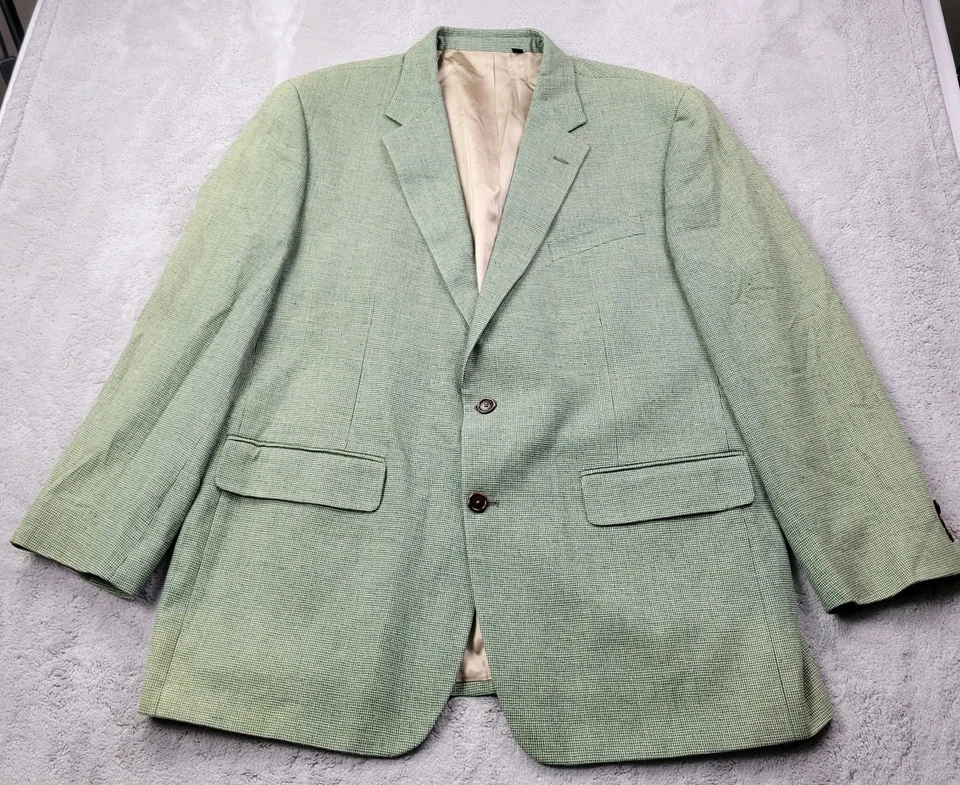 Blazer Orvis 100% Seda Para Hombres 46R Verde Dos Botones Abrigo Deportivo Chaqueta Forrado Bolsillos Foto 1 de 4