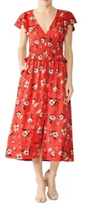 Rebecca Taylor Red Floral Silk Dress X Small - Picture 1 of 7