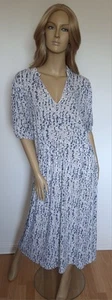 Beautiful Long Dress By Next Size 12 NWOT Blue And White Floral Stretch - Picture 1 of 3