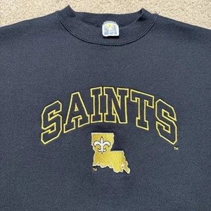 Vintage Competitor New Orleans Saints Sweatshirt schwarz 90er Pullover Rundhals Grafik - Bild 1 von 8
