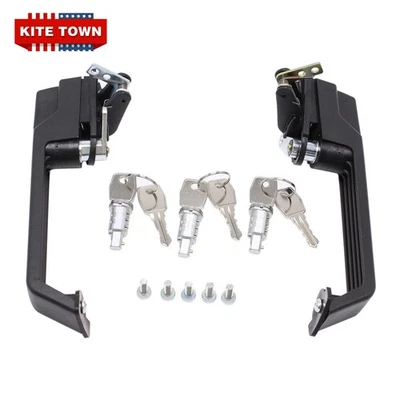 Juego de manijas de puerta delanteras izquierda derecha pulsadora para Land Rover Defender 90 110 1987-2002 Foto 1 de 4