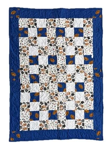 Project Linus Patchwork Quilt Cats, Footballs, Beach Themes Handmade 37” x 53” - Picture 1 of 3