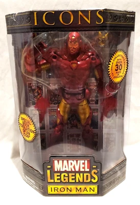 ICONS MARVEL LEGENDS IRON MAN Collector’s Edition Gold Variant Unmasked 12” Tony - Image 1 of 4