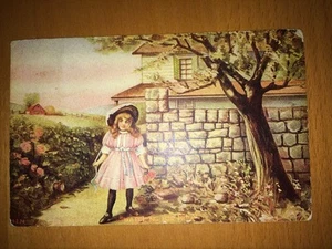 USA.Deux Cartes Postales Fantaisie, Etats-Unis Début XXeme .Petites Filles. - Picture 1 of 4