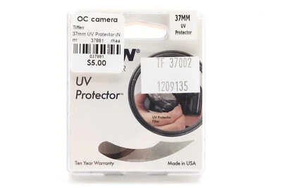 New Old Stock Tiffen 37mm UV Protector Filter with Case #37881 - Image 1 of 4