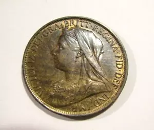 Great Britain 1895 1 Penny Old Coin - Picture 1 of 6