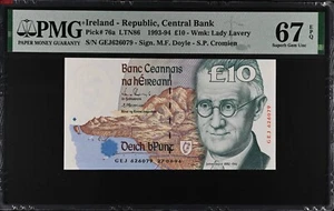 Ireland Republic P76a 1993-94 £10 PMG67EPQ - Picture 1 of 2