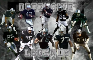 Oakland Raiders Lithograph print of Raider Defensive Legends 17 x 11 - Picture 1 of 1