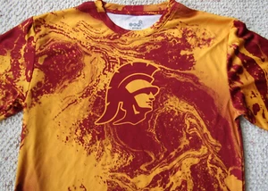 USC TROJANS Red & Yellow tie dye short slv tshirt adult L athletic fit GEN2 NWOT - Picture 1 of 12