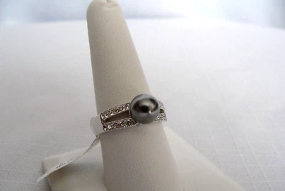 Park Lane «ЗАВИСТЛИВЫЙ» кольцо серебристо-серый жемчуг с кристаллами красивый размер 9 Reg. $45 - Изображение 1 из 4