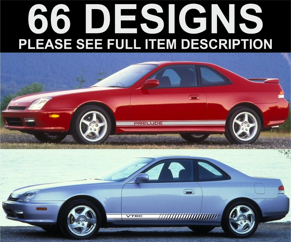 honda prelude Side stripes Decals stickers vti vtec 1997 to 2001 - Image 1 of 1