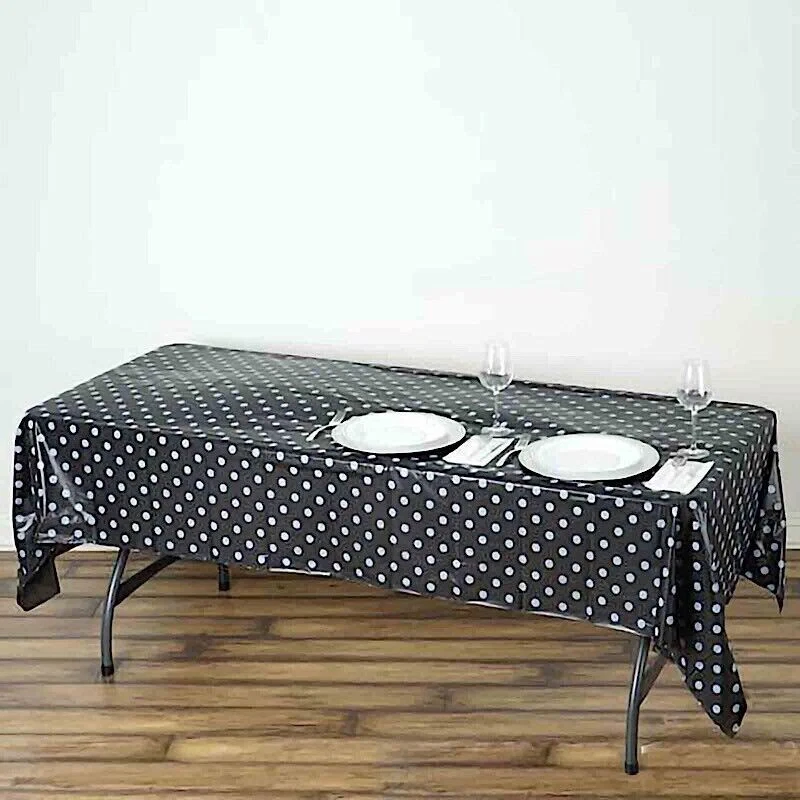 Manteles de plástico para fiesta con lunares manteles rectangulares tamaño 108" x 54" Foto 1 de 4