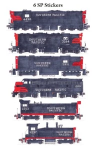 Southern Pacific 1st Generation Diesels 6 individual Stickers Andy Fletcher - Picture 1 of 1