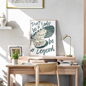 Be A Legend - Moth Wing Poster: Inspirational Stevie Nicks Quote Print Decor - Afbeelding 1 van 9