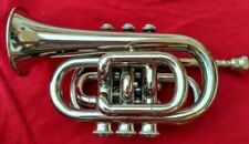 Pocket Trumpet Compact Size Silver Polish W/free case & mouthpiece brand new