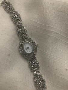 Vintage marcasite silver women’s wristwatch 7 in stunning - Picture 1 of 6