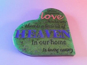 💚 Handmade Resin Memorial Heart – “Because Someone We Love is in Heaven” Quote - Picture 1 of 1