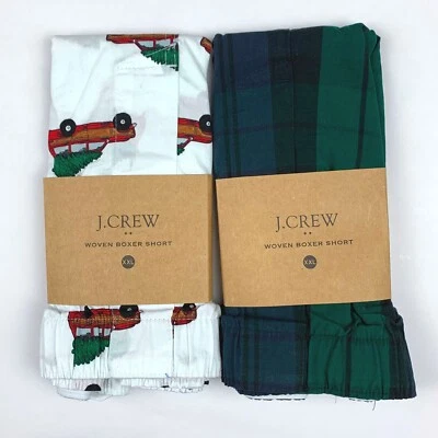 J Crew Boxers Men's XXL 2 Pair Christmas Tree Truck & Blackwatch Plaid - Image 1 of 4