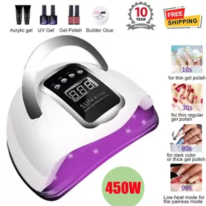 450W Lamp Nail LED UV Tool Professional Polish Dryer Gel Acrylic Curing Lights - Picture 1 of 17