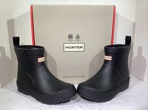 Hunter Boys Size 2 / Girls Size 3 Black Rubber Waterproof Play Boots AJ-781 - Picture 1 of 9