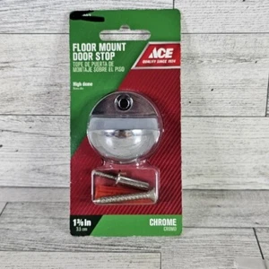 ACE Door Stop Low Dome Floor Mount Chrome Finish 1-1/8" - Picture 1 of 6