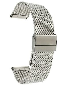Bandini Stainless Steel Mesh Watch Band Strap, Thick Metal - 18mm 20mm 22mm 24mm