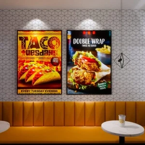 Marco LED Publicidad Caja de Luz Ultrafina, Tablero de Menú Montado en Pared Restaurante - Imagen 1 de 7