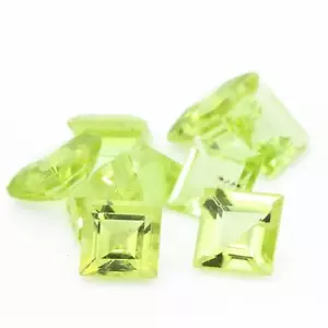 Green Peridot. Square. IF-VVS1 (Sold per Unit) .Pakistan - Picture 1 of 1