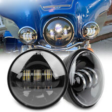 Produktbild - 2x 4.5"LED Nebelscheinwerfer Zusatzscheinwerfer Tagfahrlicht Für Harley Motorrad