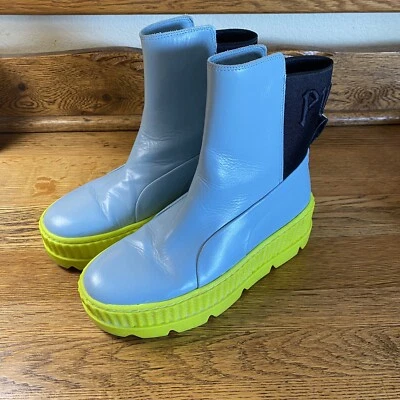 Puma x Fenty by Rihanna Mujer Chelsea Tenis Botas Talla 6.5 Azul/Verde Lima Foto 1 de 4
