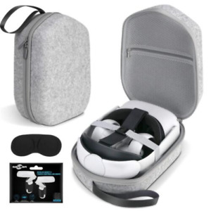 Gray Hard Carrying Case Fits Oculus Quest 2 Basic / Elite Version Vr Gaming Bags