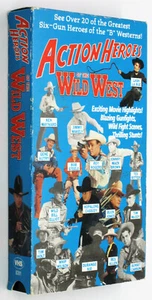 ACTION HEROES OF THE WILD WEST VHS B Movie Western Cowboys Compilation Color B/W - Imagen 1 de 3
