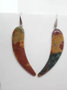 Orecchini pendenti in Argento 925 e Diaspro Naturale - Pietra Dura - amo - - Foto 1 di 5