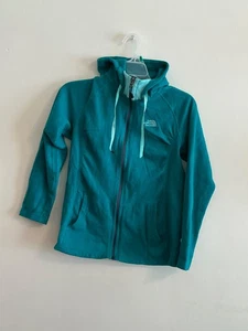 The North Face girls S/P Lightweight Fleece Full Zip Hoodie in Jade Green - Picture 1 of 7