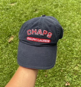 NWT NOS Vintage Chaps Ralph Lauren Strapback Hat Cap Navy Blue - Picture 1 of 9