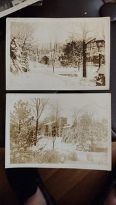 Set of 2 Rare Original Gladwyne Sanitarium Photos 4.5" x 3.5" Snowy Scene. - Picture 1 of 5