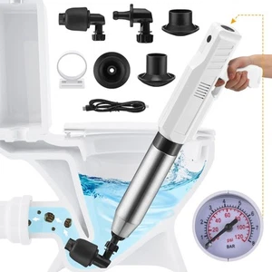 Electric Toilet Plunger Toilet Snake Drain Clog Remover High Pressure Air Dra... - Picture 1 of 6