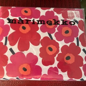 Marimekko Queen Sheet Set Mini Unikko Red Floral Cotton New - Picture 1 of 4