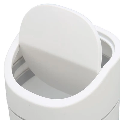 Desktop Garbage Can Button Flip Cover Reduce Odor Trash Debris Collector Can ISP - Image 1 of 4
