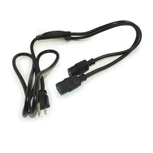 Cable de alimentación de computadora en Y de 6 pies (NEMA 5-15P a 2 enchufes C13 18 AWG negro - Imagen 1 de 2
