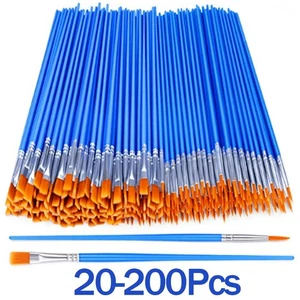 20-200Pcs Paint Brushes Set Nylon Hair for Acrylic Oil Watercolor Artists Kids - Picture 1 of 33