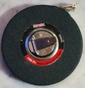 Vintage Craftsman Steel Measuring Tape 100 Ft Black Case Made In Usa Pat. Pend. - Picture 1 of 2