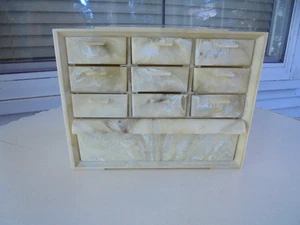 Vintage Akro Mills Marmorierter Kunststoff 10 Schubladen Aufbewahrungsschrank Schmuckkästchen - Bild 1 von 9