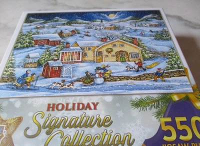 550 Piece Bonnie White Art Puzzle "Joys of the Season"  18" x 24" Signature - Image 1 of 4