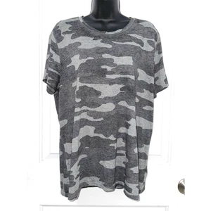 Lucky Brand Women's Size XL Camo Gray Semi Sheer Short Sleeve T Shirt - Picture 1 of 4