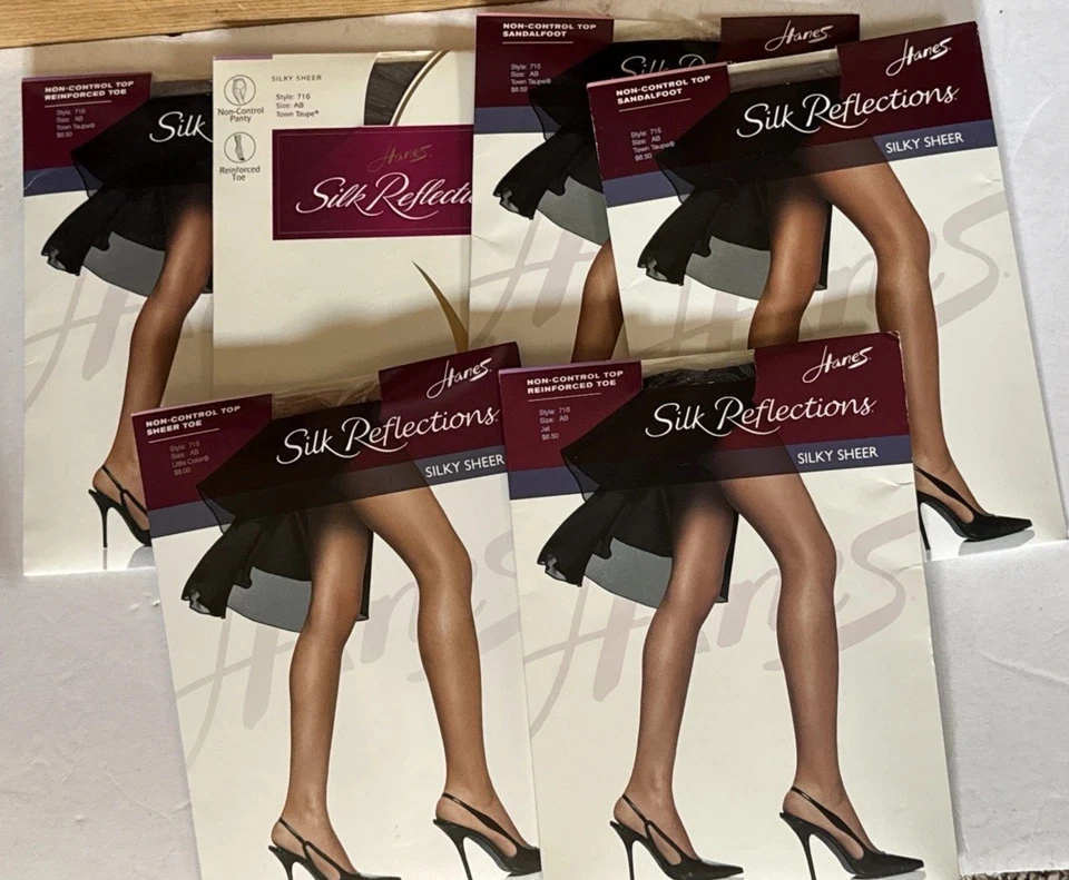 HANES SILK REFLECTIONS MEDIAS TALLA AB lote de 6 Top Sin Control, Jet, Town Taupe Foto 1 de 1